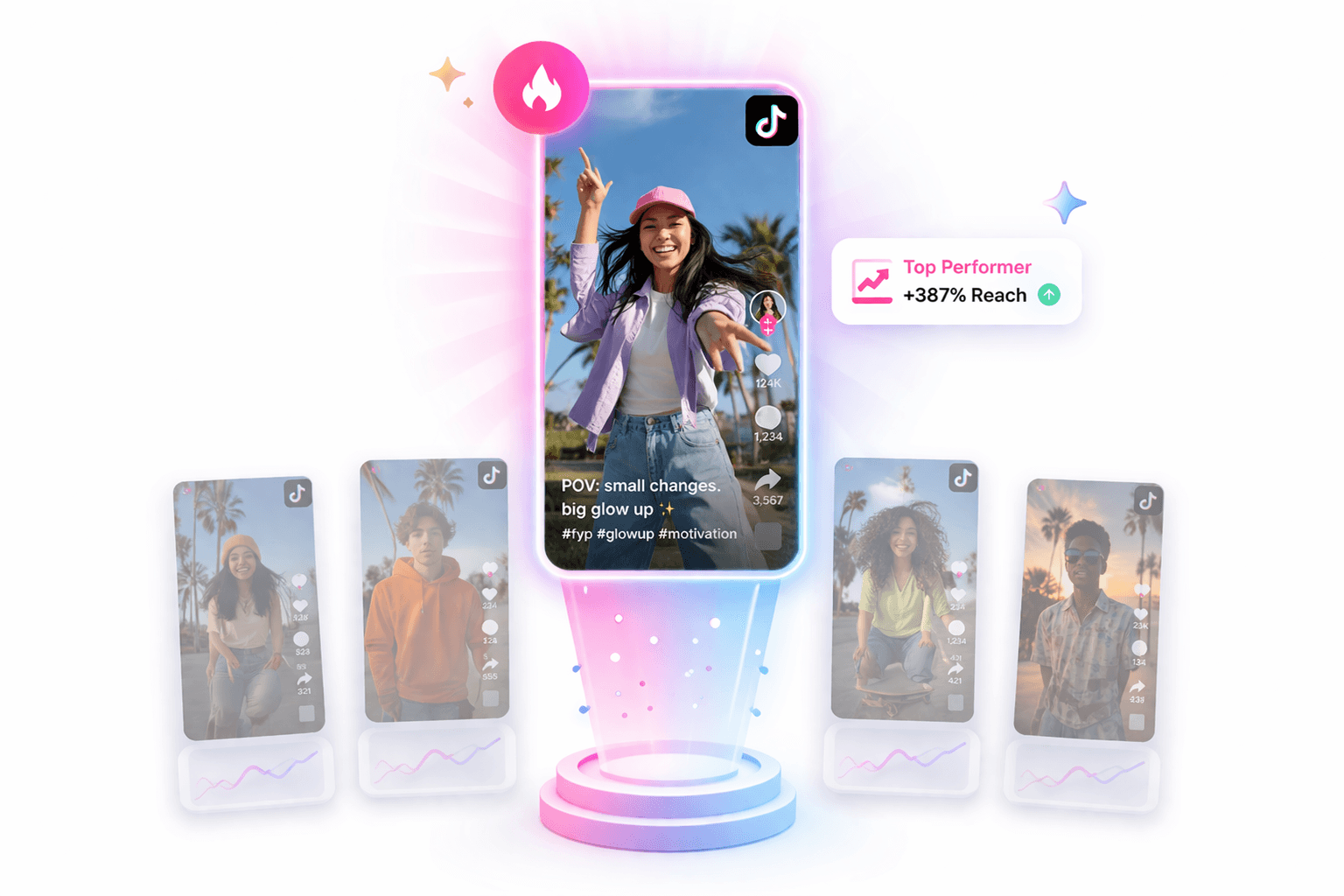 Dashboard showing reuse of top-performing Instagram Reels for TikTok