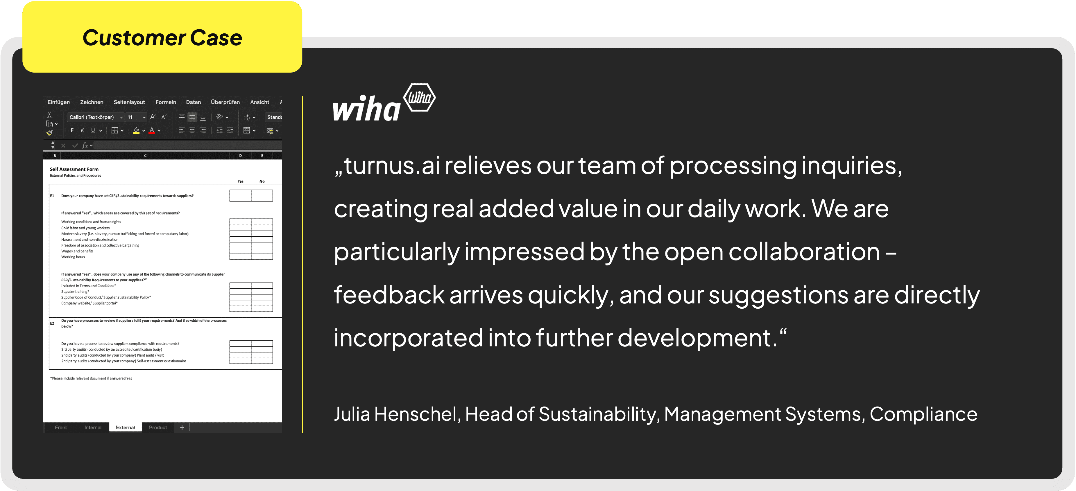 Customer Reference Wiha