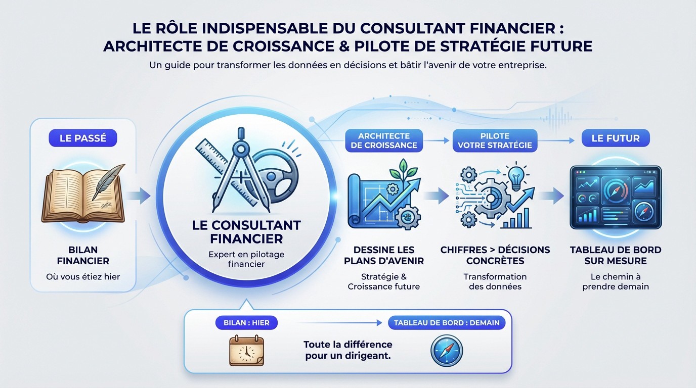 Consultant financier à Nouméa analysant la croissance et la stratégie d'une entreprise