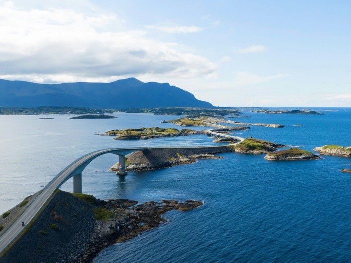 Norway road over the sea