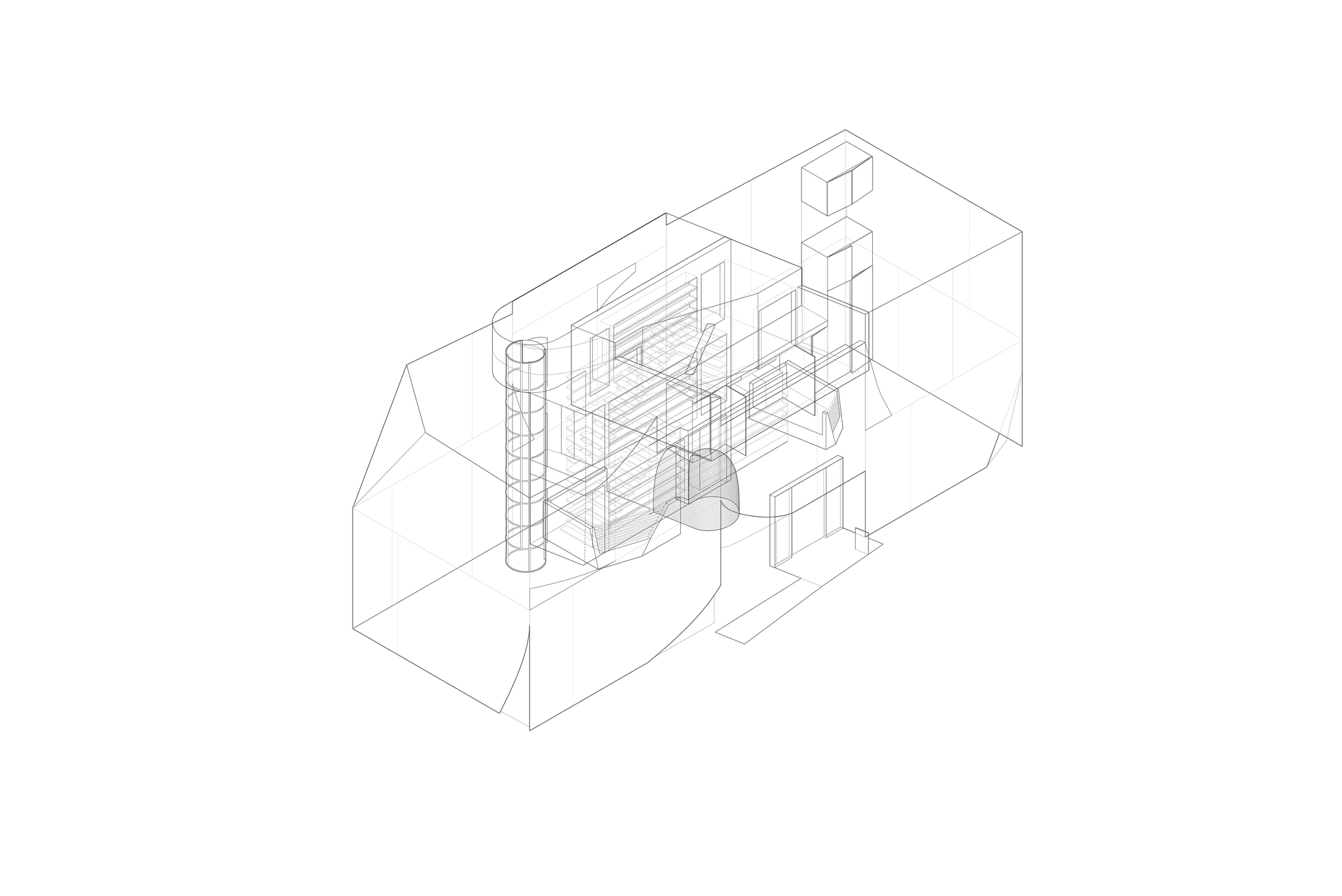 3d Wireframe View of the Transart Foundation for Art and Anthropology in Houston, TX