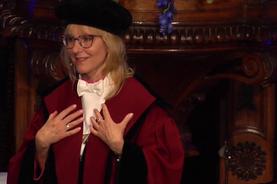 Kathryn Shaw at the Maastricht University Dies Natalis honorary doctorate ceremony, 31 January 2020