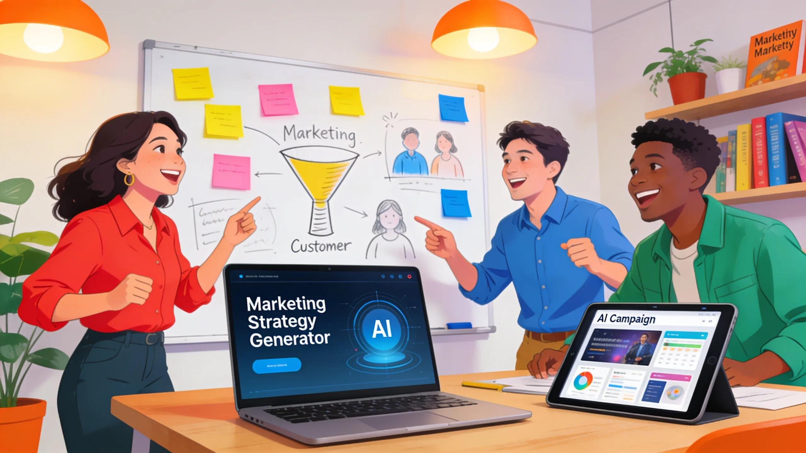 Team brainstorming personalized marketing campaigns using generative AI