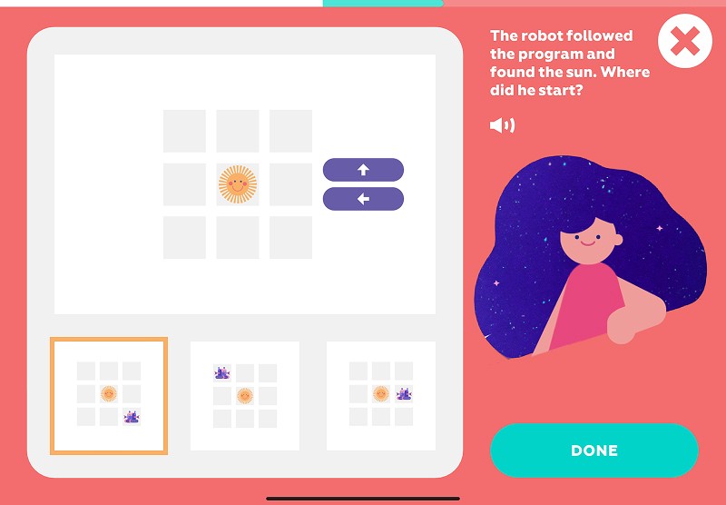 Simple programs: trace the path backwards to find the robot’s start