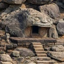 Ancient rock-cut cave entrance
