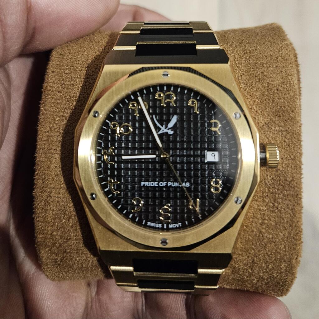round silver-colored Rolex analog watch with link band