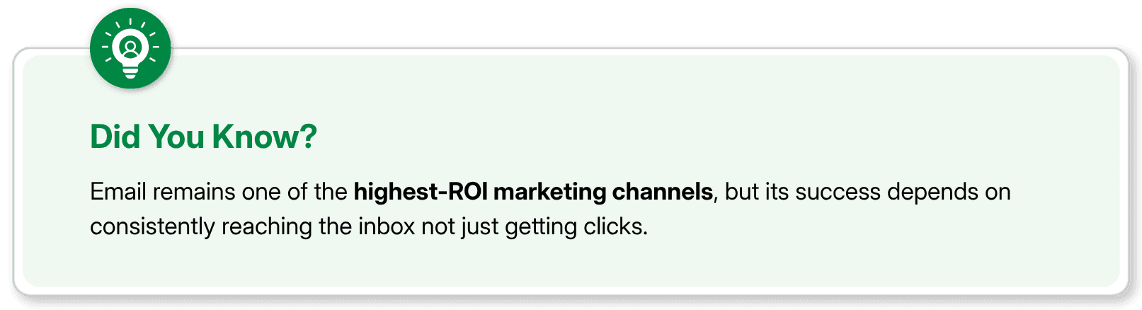 Email marketing ROI tip: success depends on reaching the inbox, not just clicks.