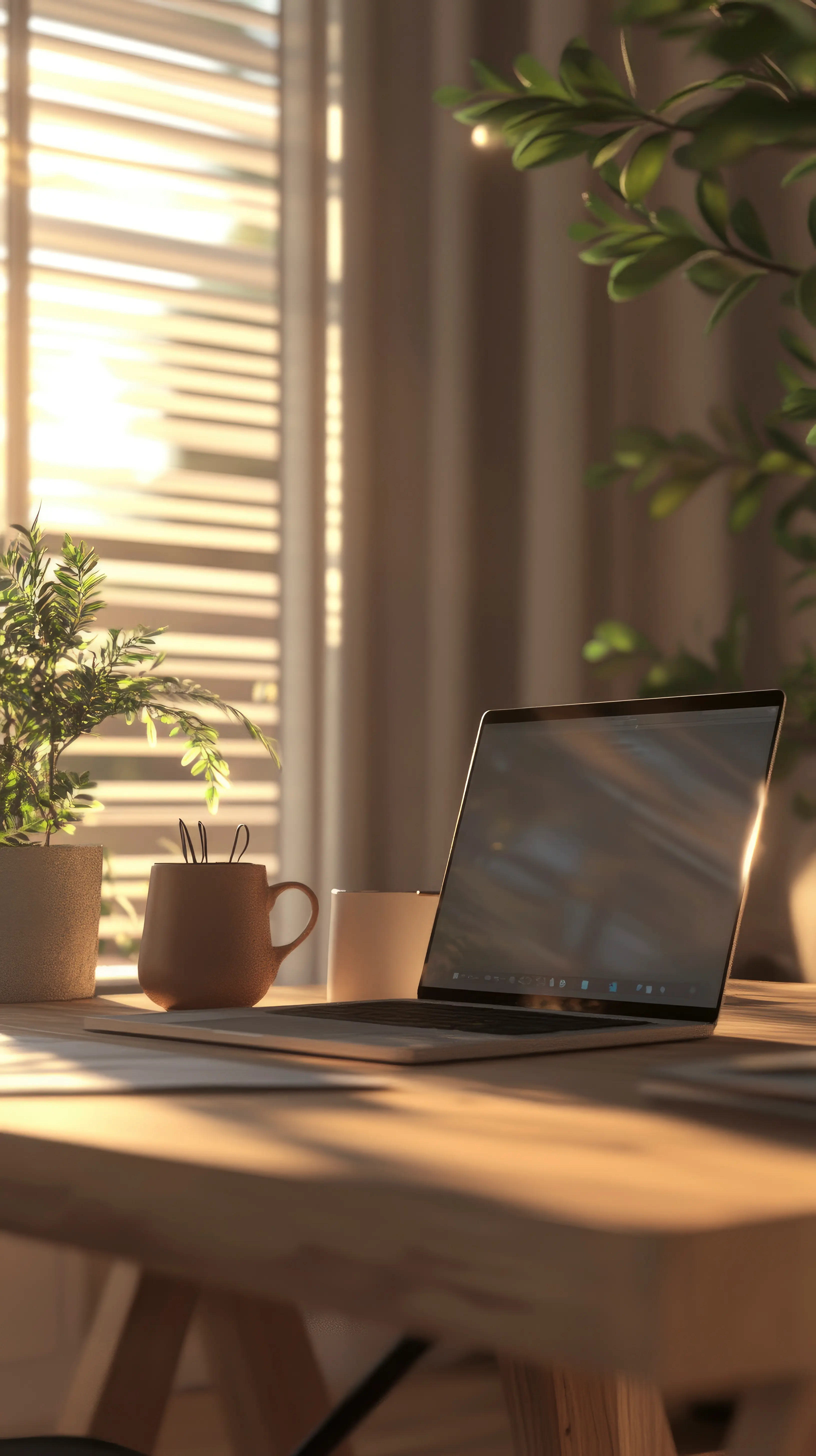 MacBook Pro on top of brown table