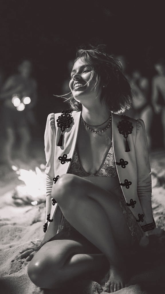 A black female model