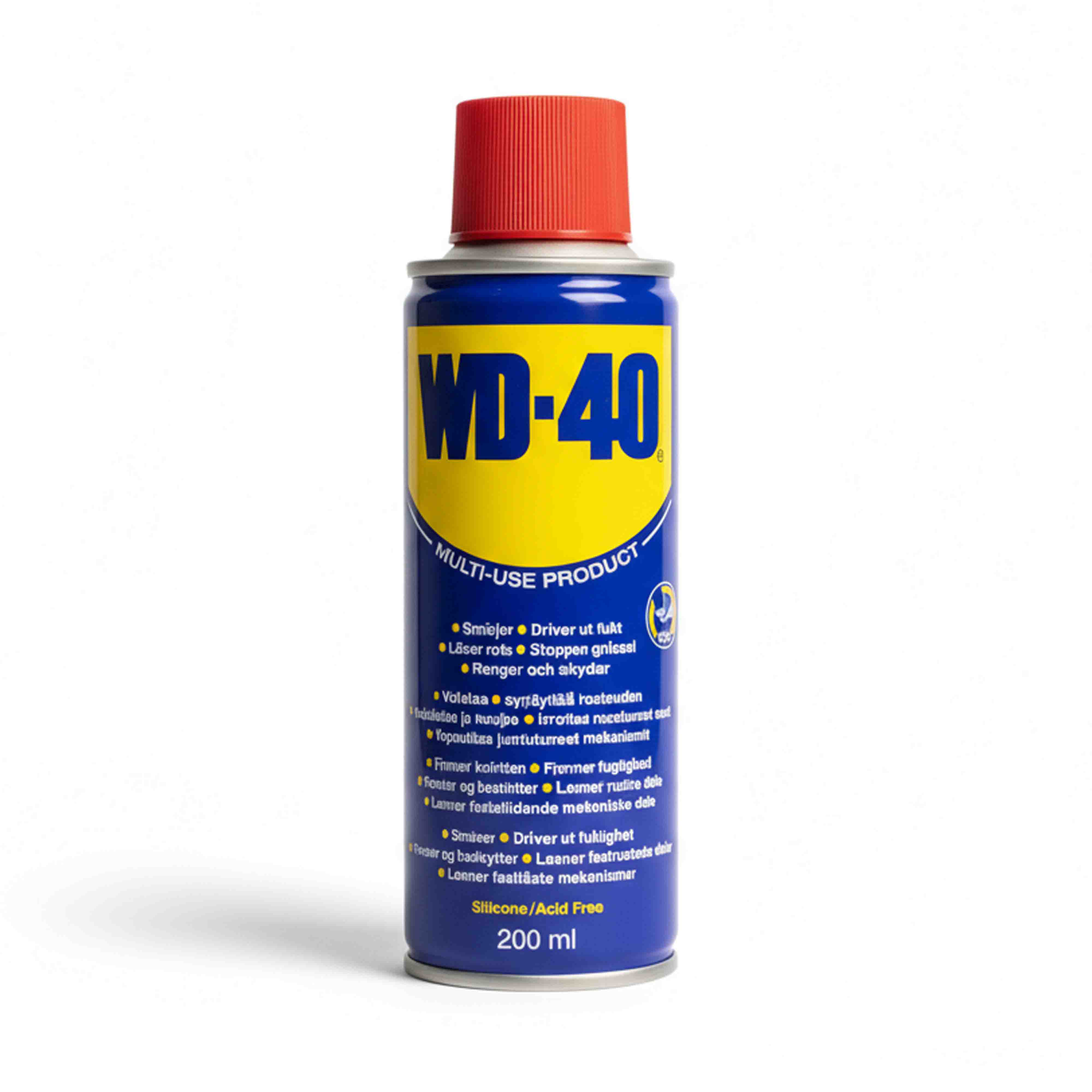 WD-40 multi-spray 200 ml, mångsidigt smörjmedel som rengör, skyddar och löser rost, perfekt för cyklar och hushåll – till salu i Uppsala