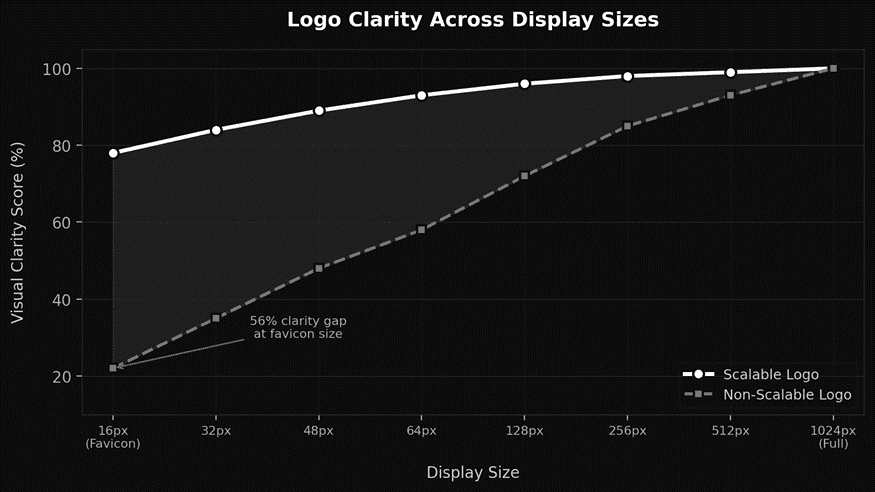 Logo clarity across display size 