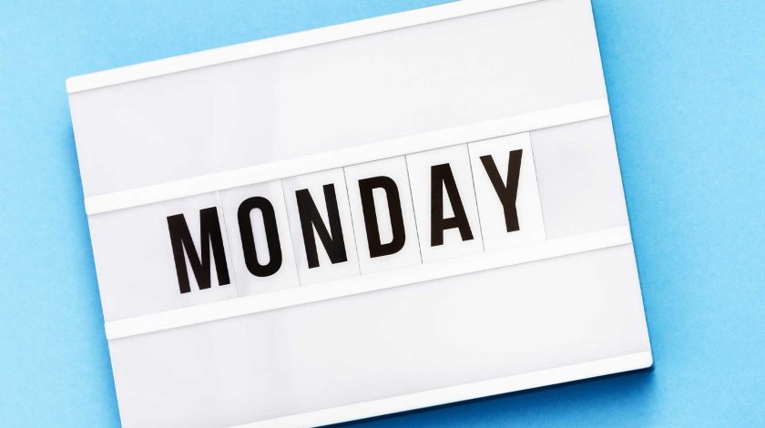 Monday on a calendar