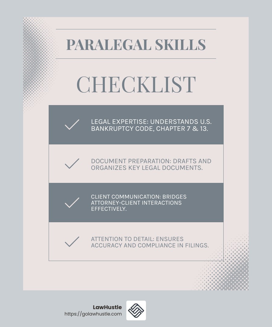 Effective Communication is Key in Legal Proceedings - bankruptcy paralegal petition preparation infographic checklist-light-blue-grey