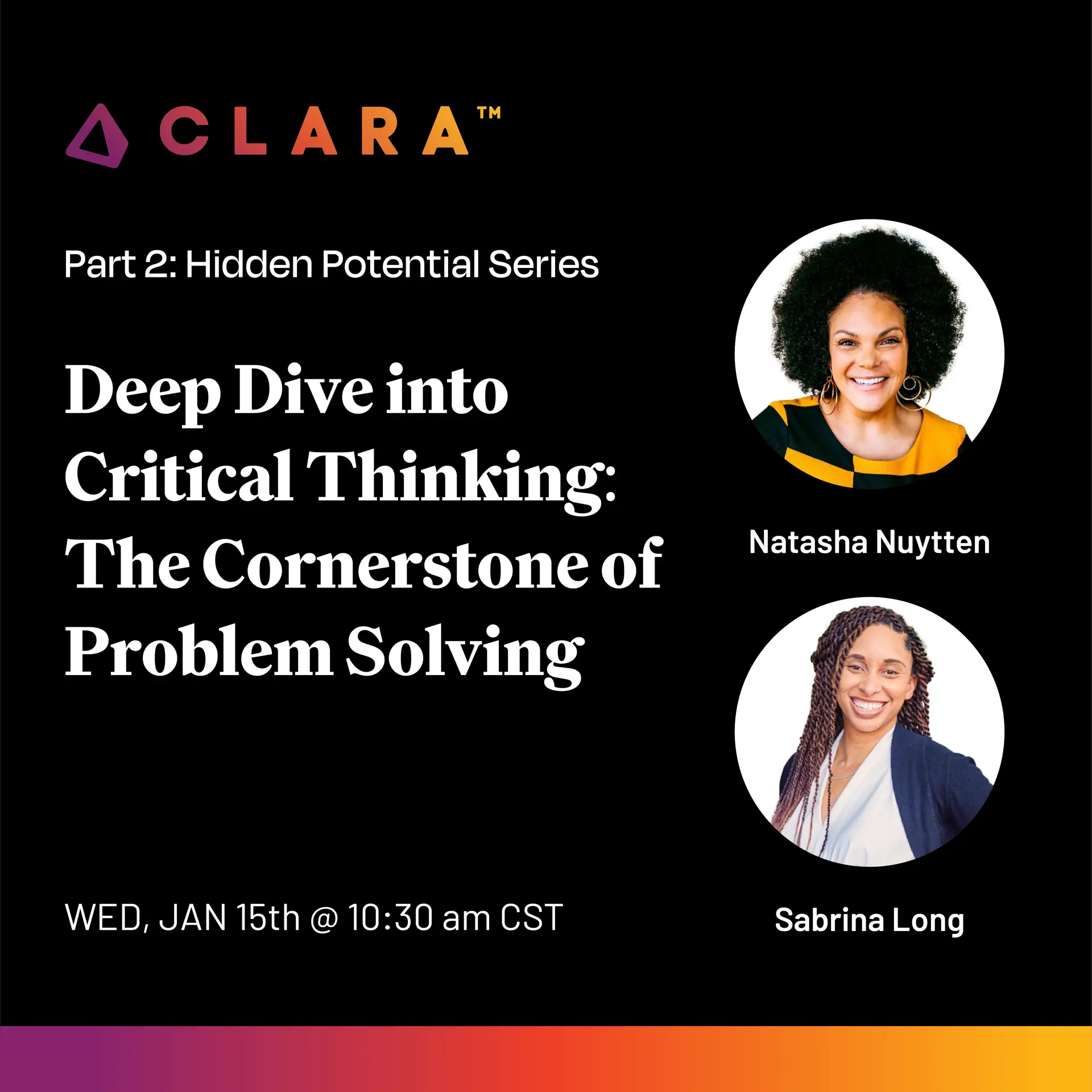 an advertisement for a webinar about critical thinking