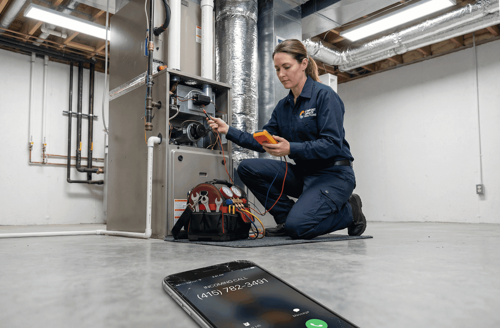 HVAC technician working