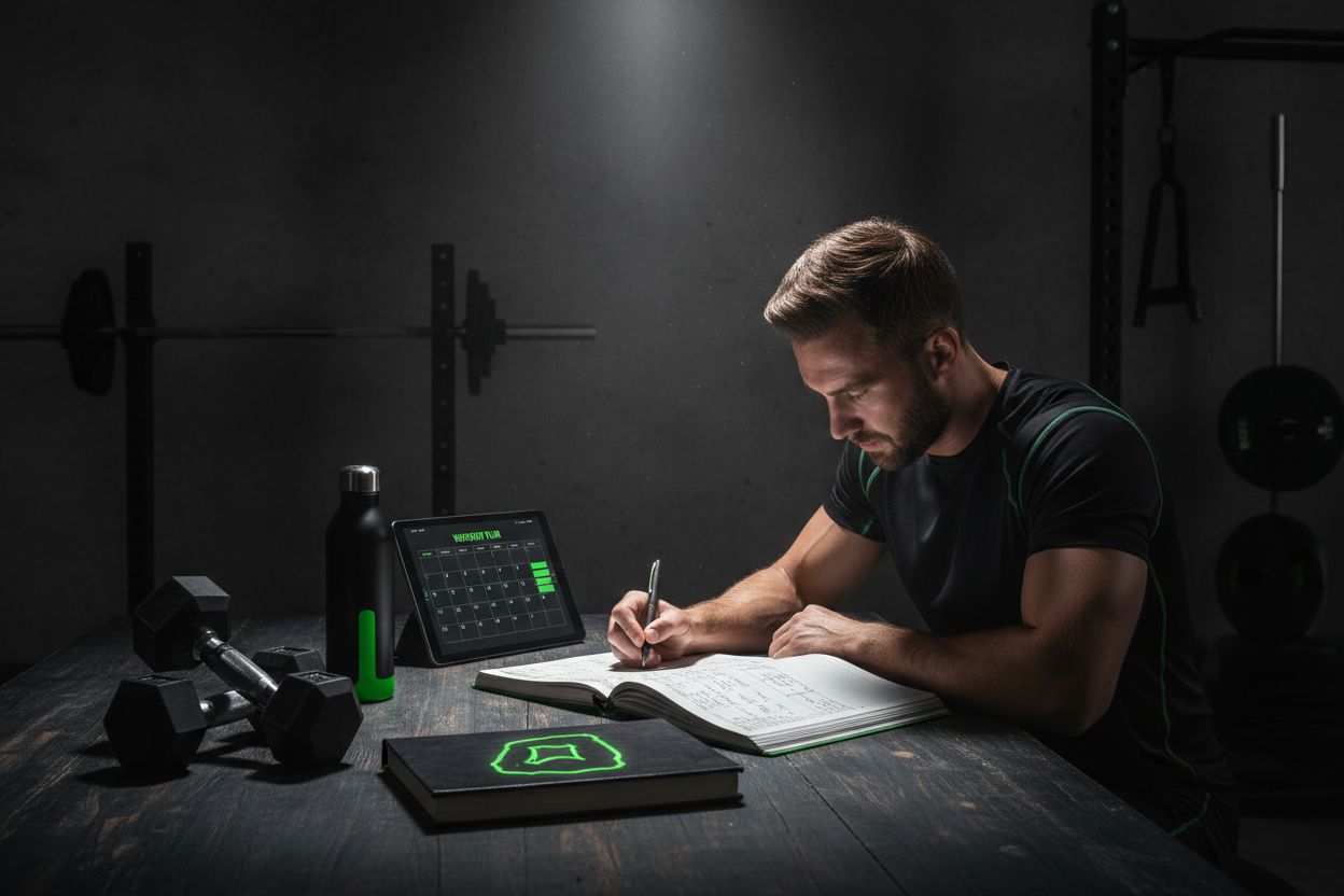 Person planning a workout schedule