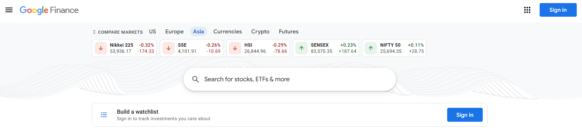 Google Finance - Alphasense Alternatives