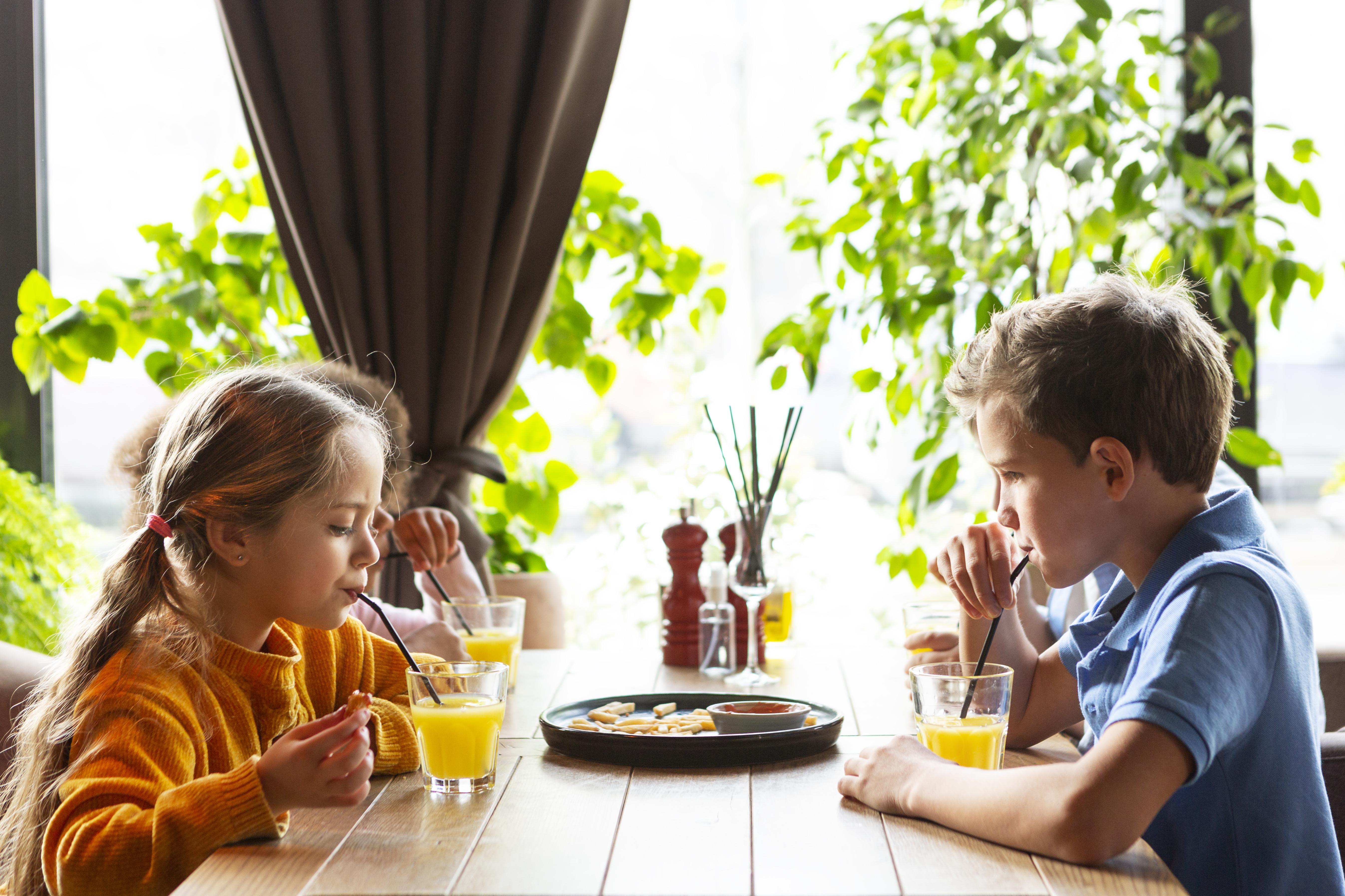 Kids eating in the best restaurant in Dublin city As One