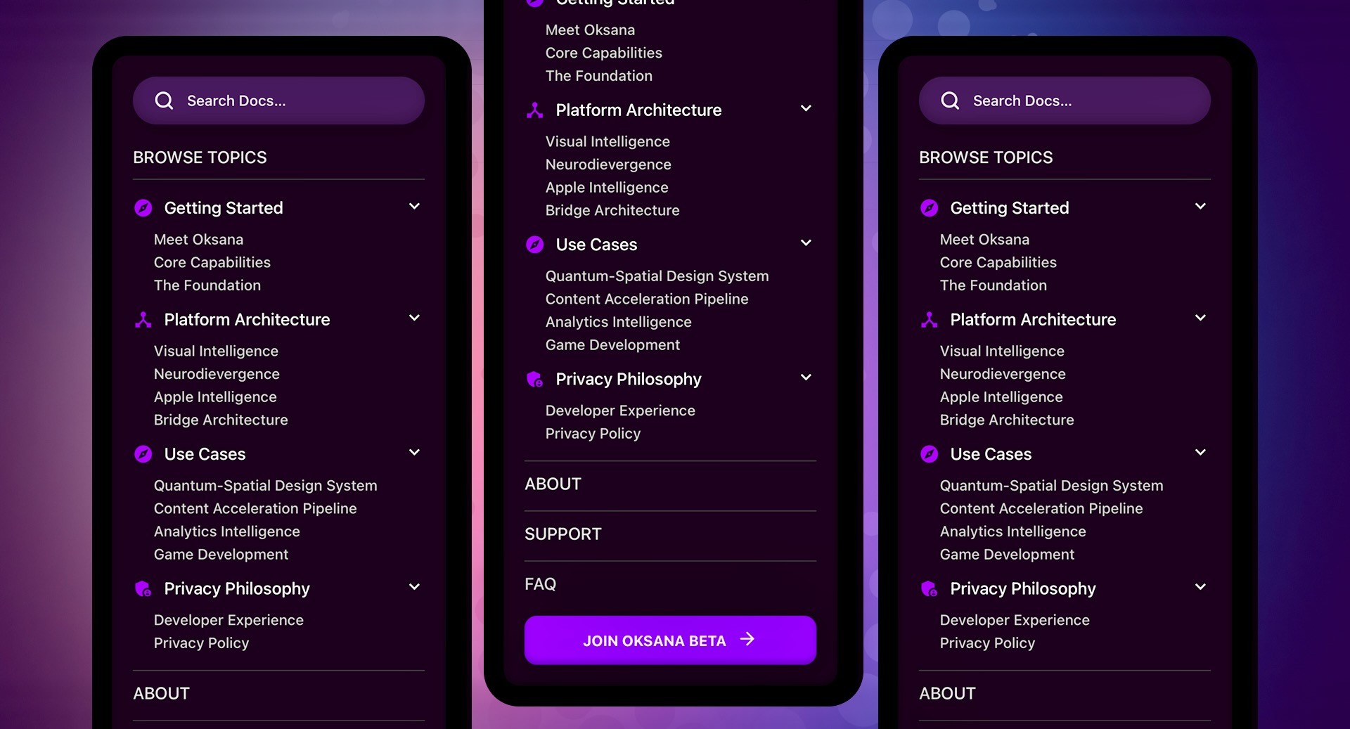 Developer Guides Navigation
