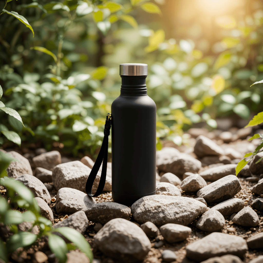 product photography of a bottle of insulated water flask