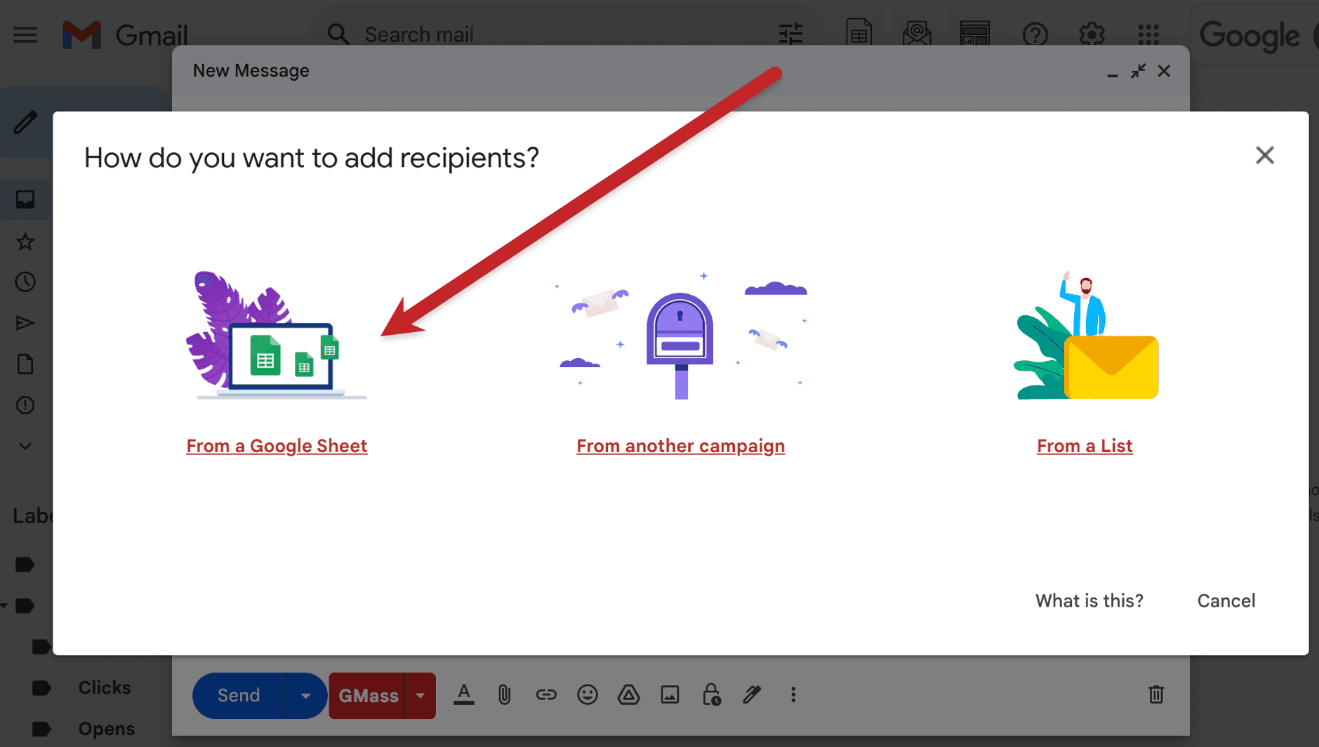 Gmass Google Sheets integration