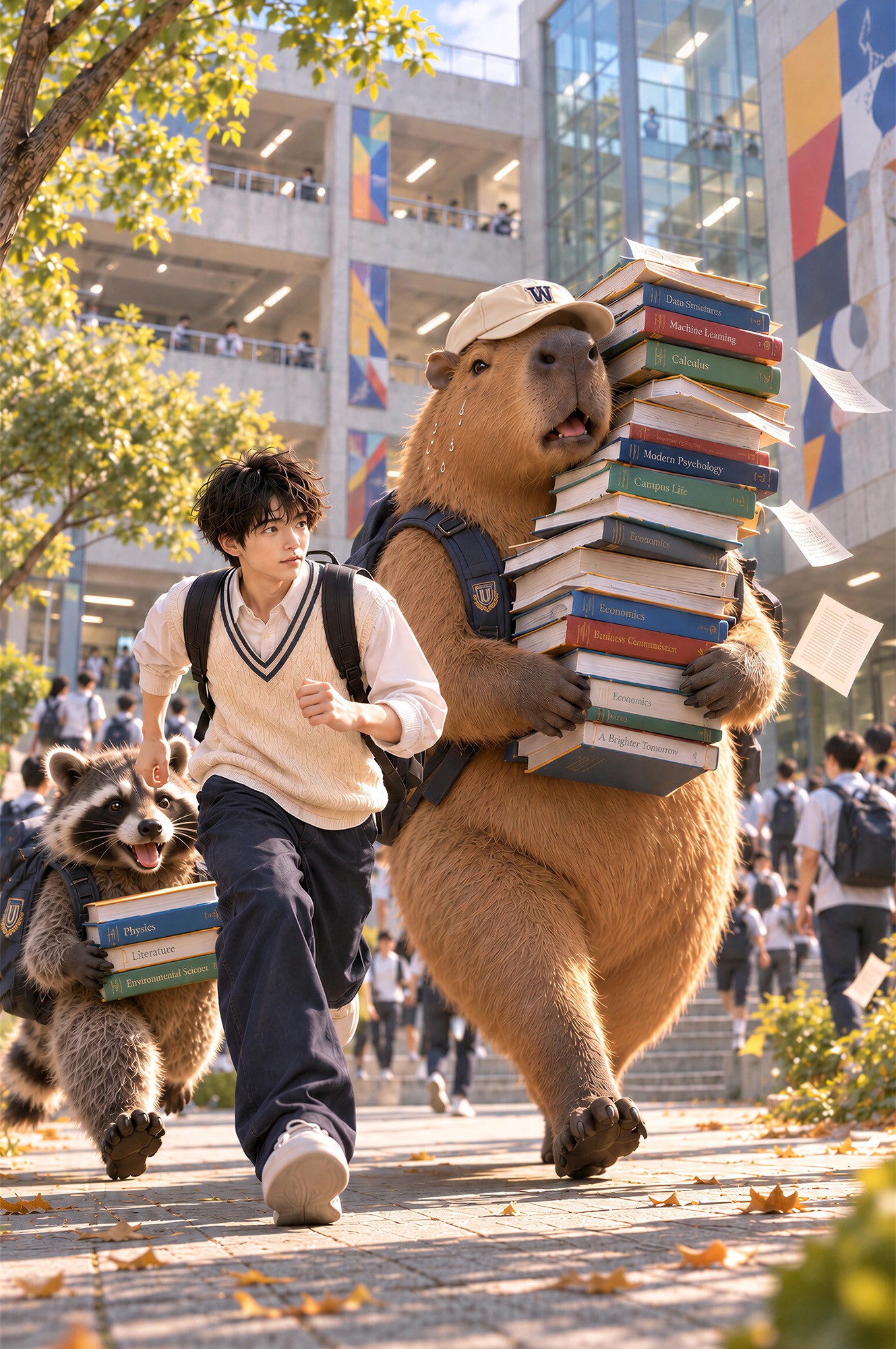 04 水豚抱書