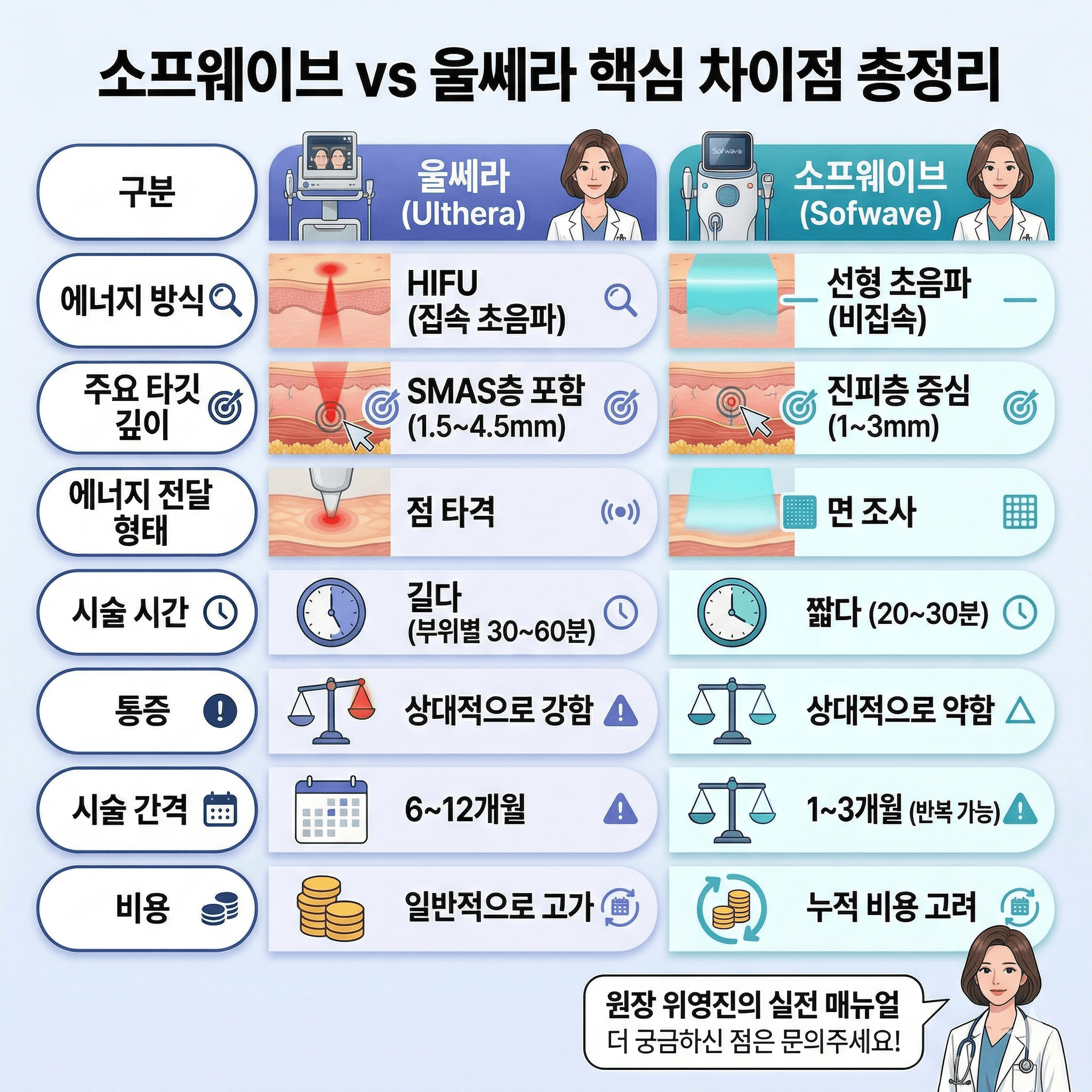 [위영진의 실전 노트] 울쎄라로 '기둥' 세우고 소프웨이브로 '벽지' 바르는 법