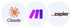 Logos of three automation tools are displayed side by side: the first with an abstract sun design, the second featuring a stylized "M" in shades of purple, and the third with a minimalist, sans-serif typeface and an underscore.