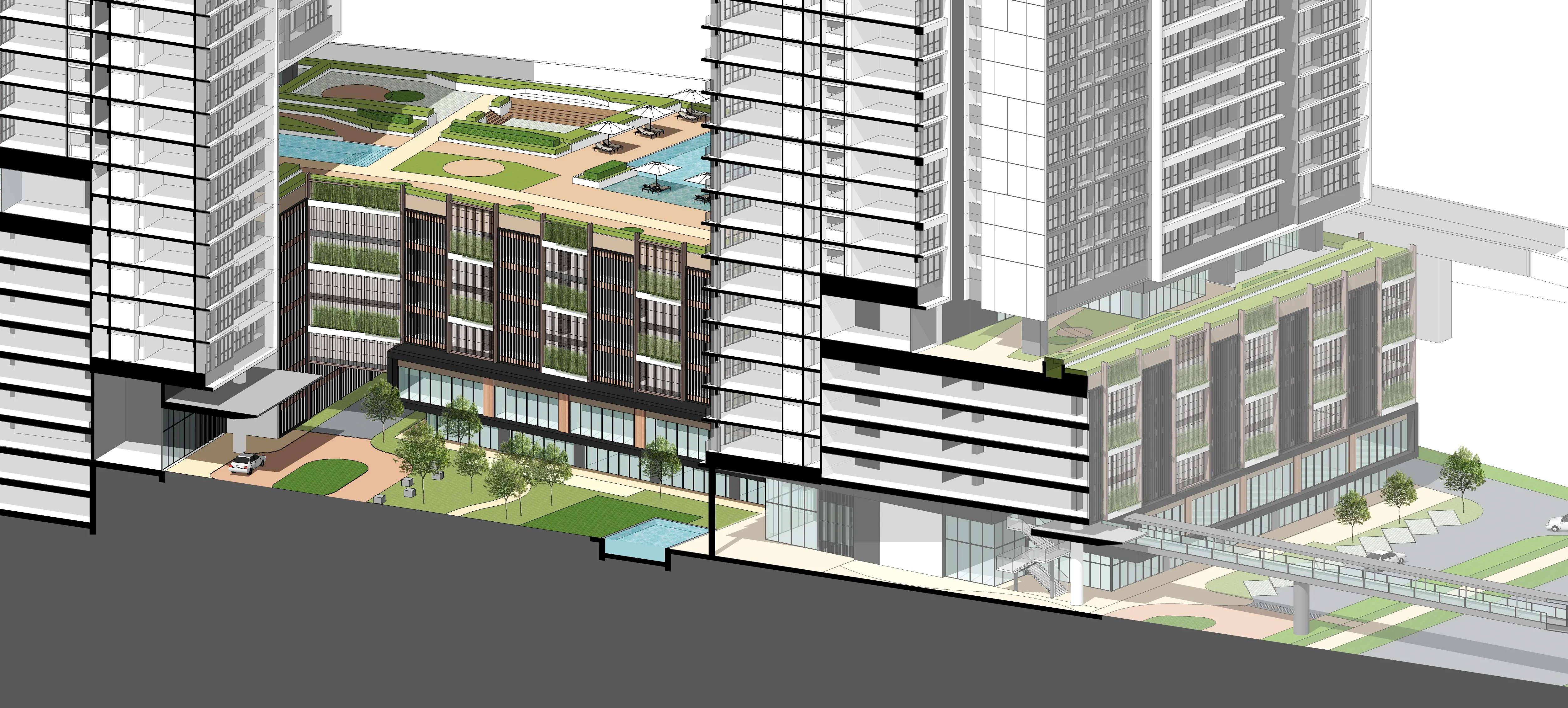Architectural drawings of Kwasa Damansara City project by Asima Architects