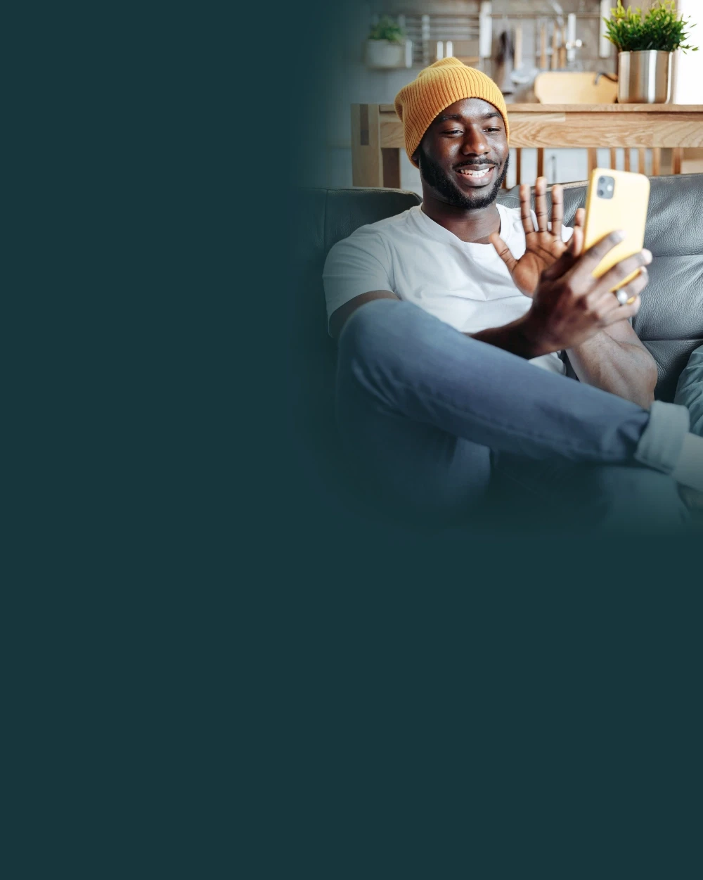 man on video call