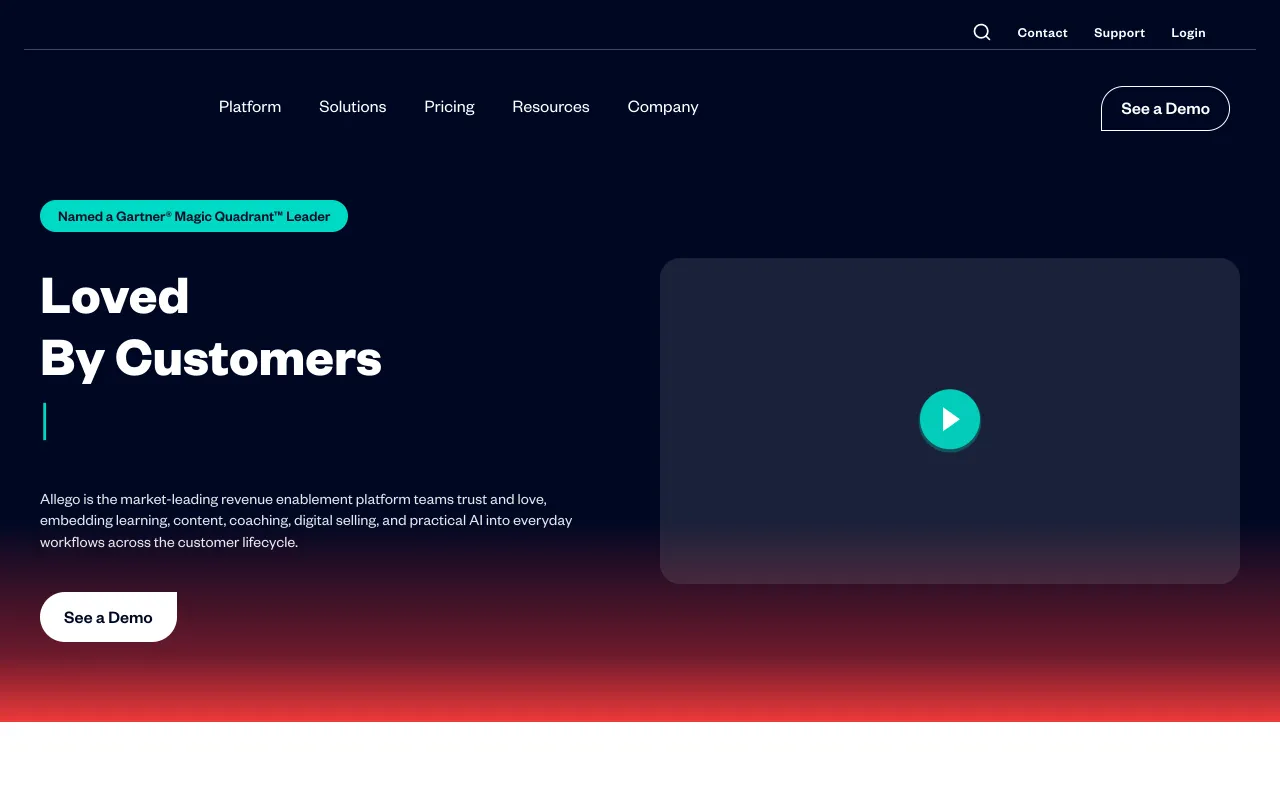 Allego AI role play and sales coaching platform