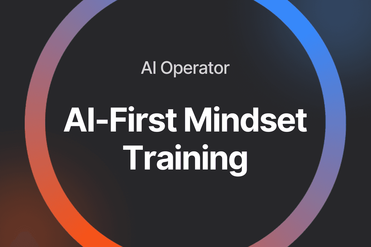 Multicolor Circle with Text saying: AI Operator: AI-First Mindset Training