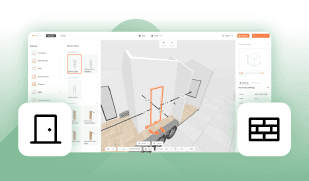 Interior Walls and Doors in 3D Tiny House Designer software