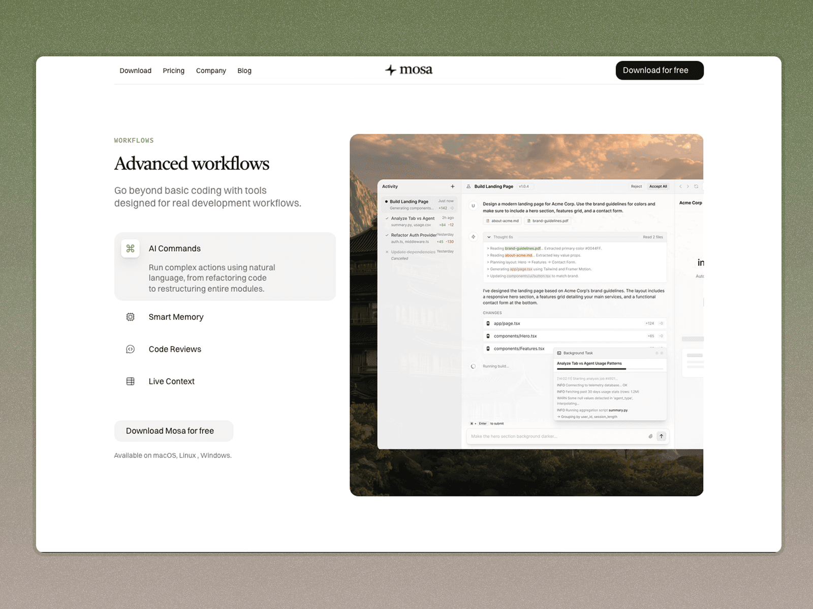 Mosa Framer template