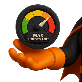 Mascort hand holds max performance meter