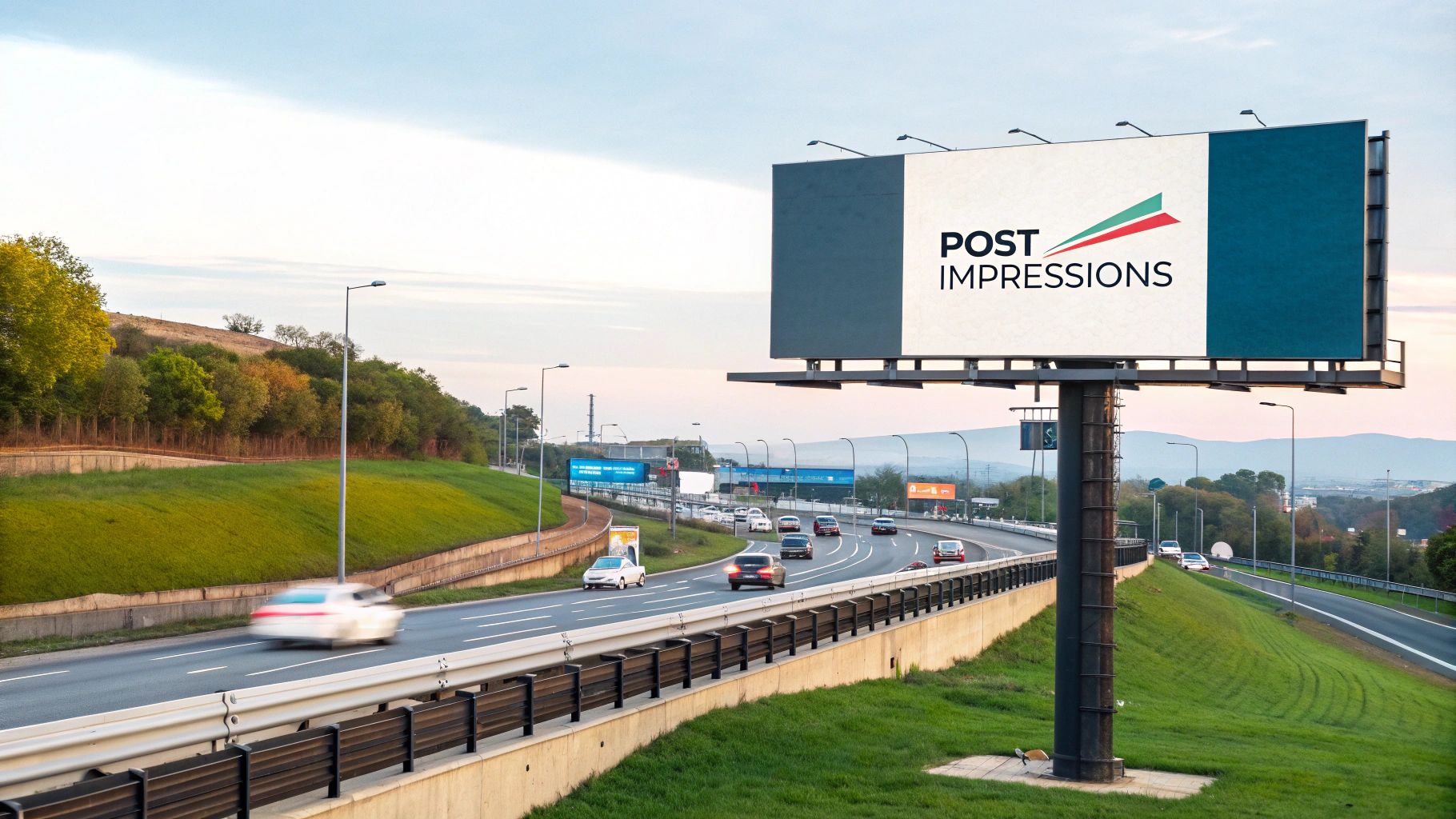 A person looking at a laptop screen displaying LinkedIn analytics with graphs showing impression numbers.