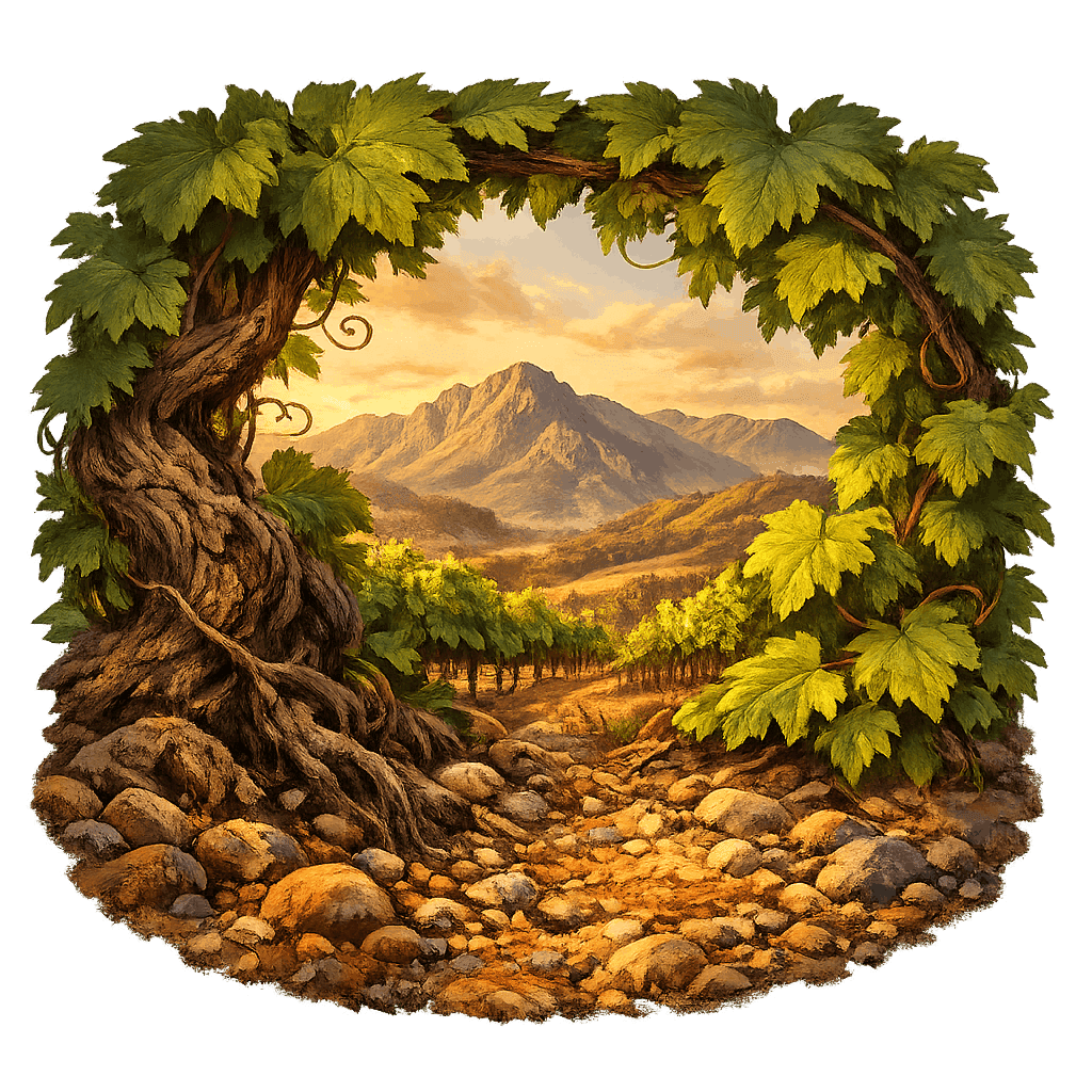 Detailed graphic of the Alexander Valley wine region.