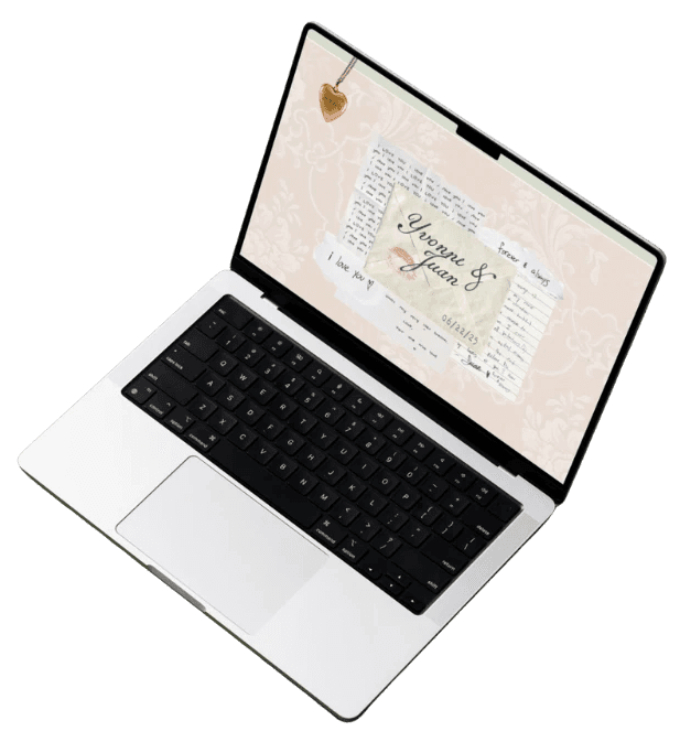 Romantic custom wedding website that matches the couple's wedding invitations.