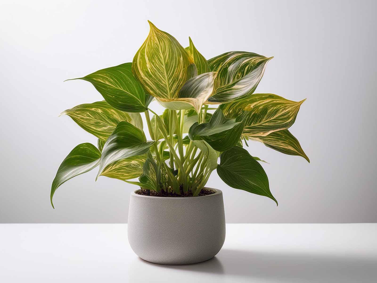 Golden Pothos plant with vibrant green and yellow variegated leaves in a modern St. Louis office, supplied by Tropical Decor