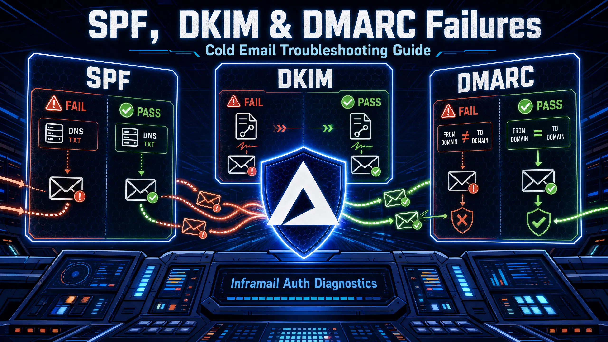 Diagnosing SPF, DKIM, and DMARC Failures: Troubleshooting Guide for Cold Email Ops
