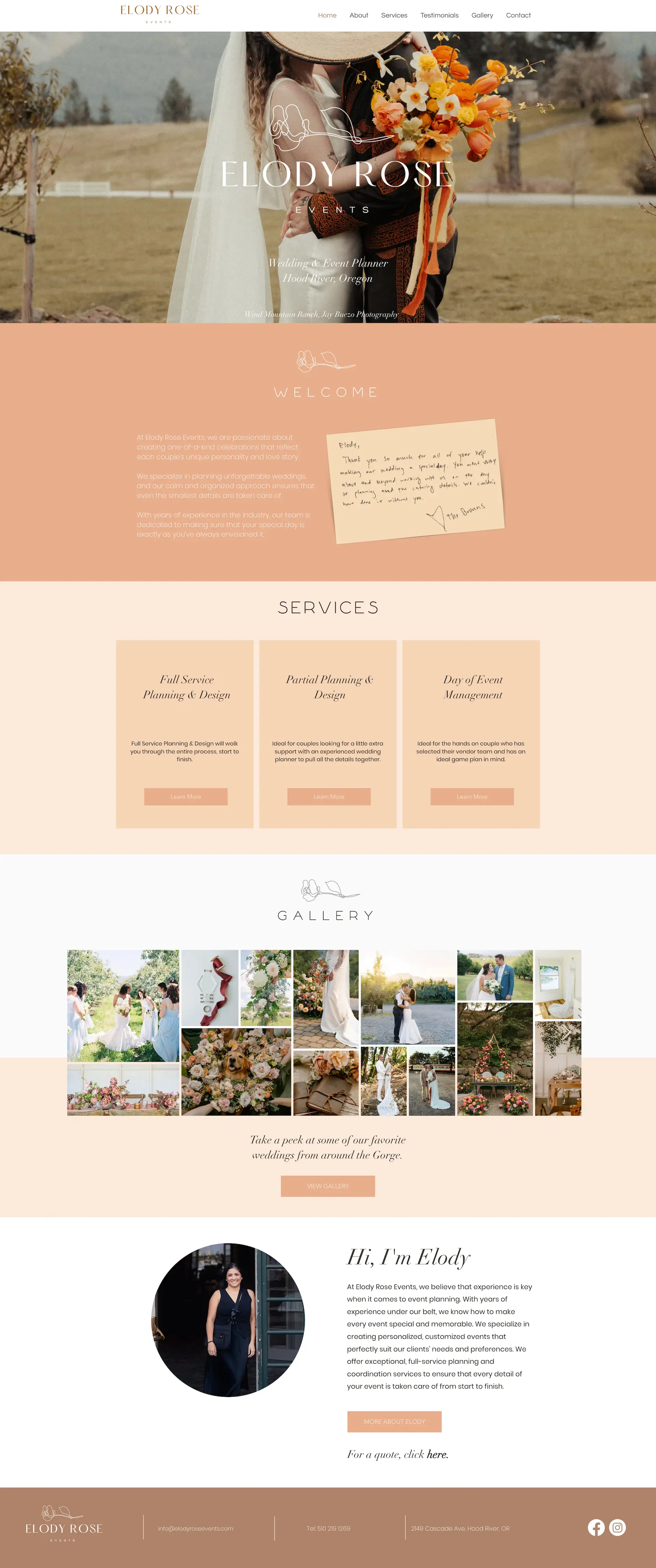 Event Planner Squarespace Design