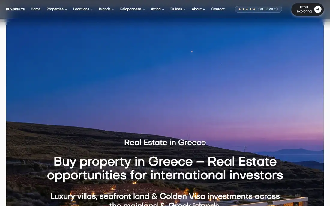 Screen recording of the BUY GREECE website, designed and built by TERAMOK