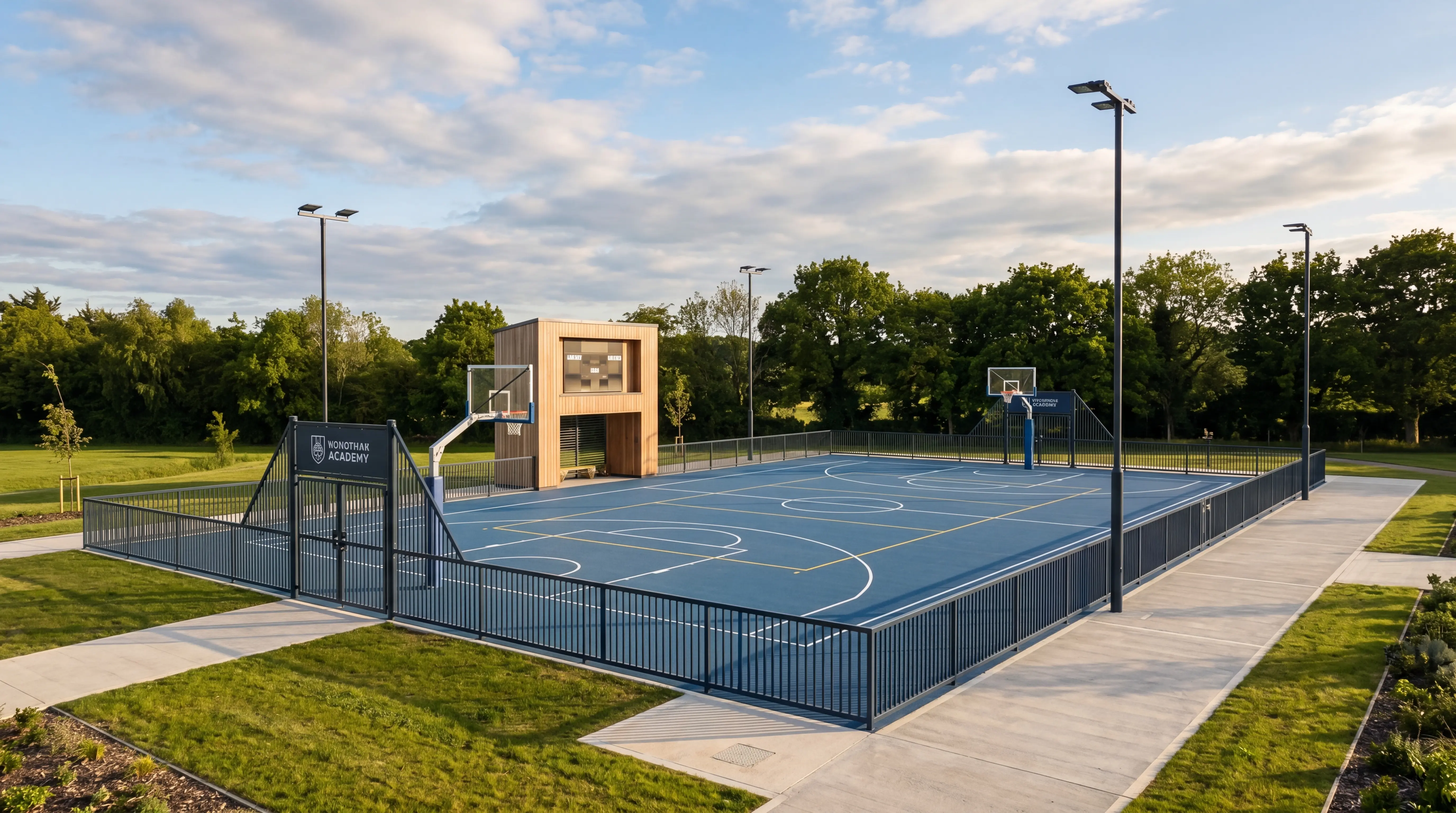 Photo of an academy basketball court