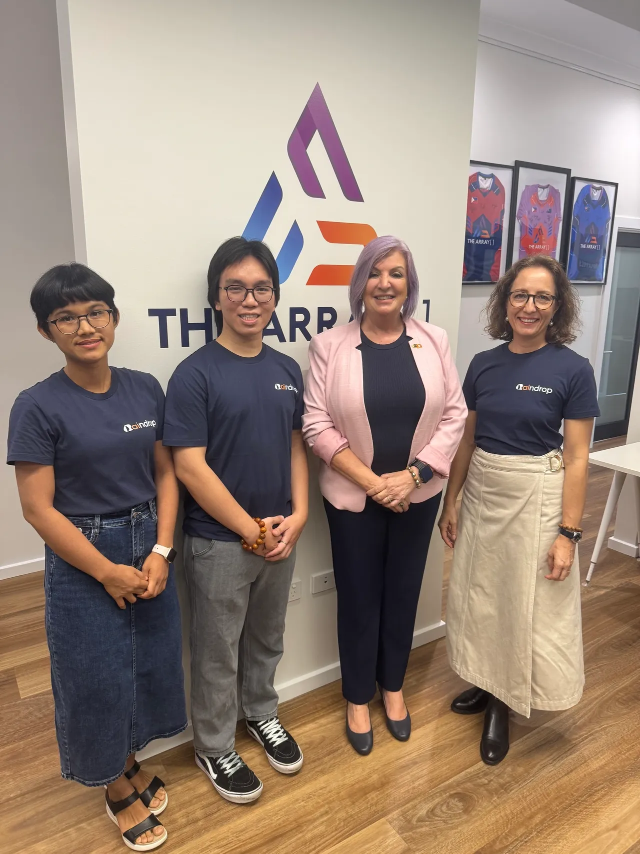 Mit Dinh, Kevin Vo, Minister Robyn Cahill and Jasmin Flori-Hess