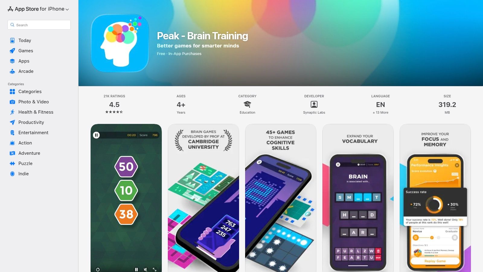 Peak – Brain Training