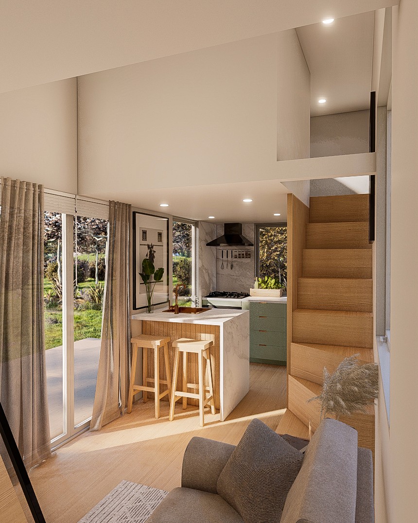 Double Trouble 7m/24ft Tiny house living area