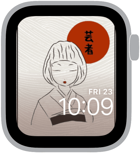 an apple watch face from the japan collection