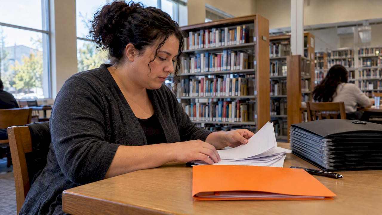 Parent organizing autism benefits documents