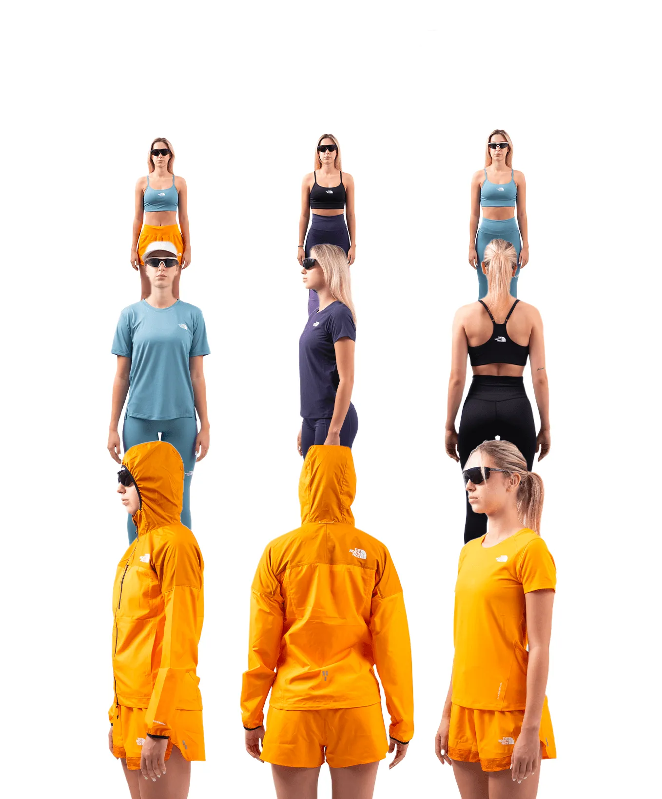Photographie studio de e-commerce de mode sportive et mise en valeur de vêtements techniques d'extérieur.
