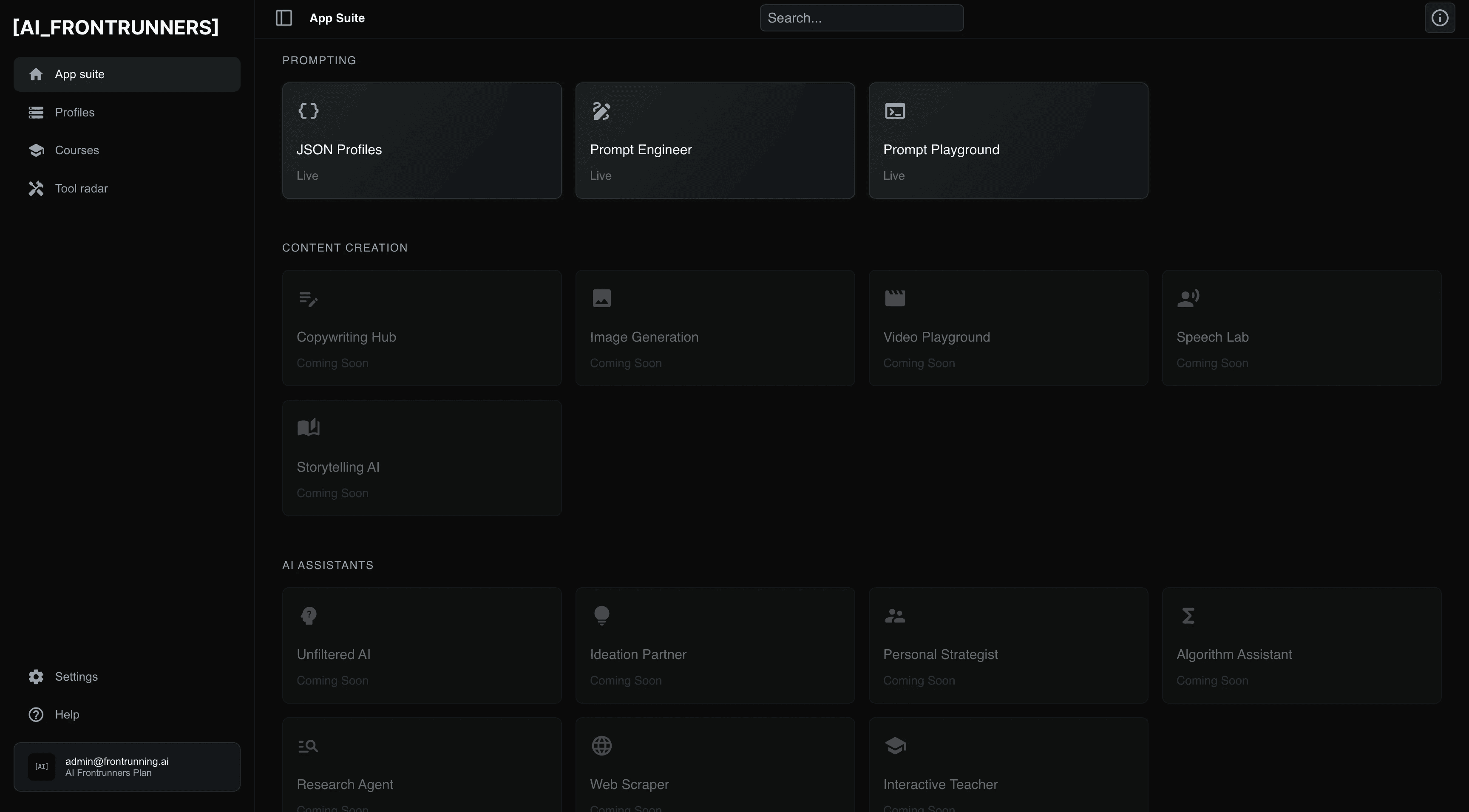 Clario dashboard showing balance, daily spending limit, savings plans, and real-time expense tracking in a modern interface.